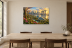 Singapore Garden City — horizontal canvas in a dining room, full original artwork