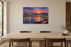 Seoul Evening — horizontal canvas in a dining room, full original artwork