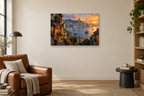Hong Kong Harbour — horizontal canvas in a reading corner, full original artwork