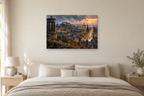 Edinburgh Stone Light — horizontal canvas in a bedroom, full original artwork