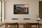 Edinburgh Stone Light — horizontal canvas in a dining room, full original artwork
