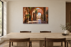 Marrakech Passage — horizontal canvas in a dining room, full original artwork