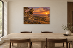 Lions Of The Plain — horizontal canvas in a dining room, full original artwork