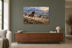 Wild Horse Run — horizontal canvas in a living room, full original artwork