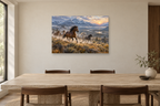Wild Horse Run — horizontal canvas in a dining room, full original artwork