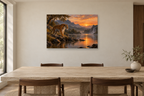 Tiger By The Water — horizontal canvas in a dining room, full original artwork
