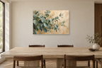 Eucalyptus Breeze — horizontal canvas in a dining room, full original artwork