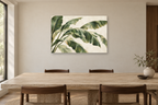 Banana Leaf Rhythm — horizontal canvas in a dining room, full original artwork