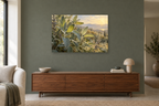 Wild Sage — horizontal canvas in a living room, full original artwork