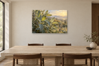 Wild Sage — horizontal canvas in a dining room, full original artwork