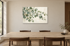 Silver Dollar Green — horizontal canvas in a dining room, full original artwork
