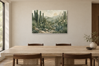 Cactus Garden — horizontal canvas in a dining room, full original artwork