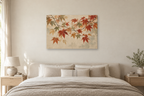 Maple Canopy — horizontal canvas in a bedroom, full original artwork