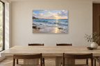 Atlantic Quiet — horizontal canvas in a dining room, full original artwork