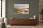 Dune Grass Breeze — horizontal canvas in a living room, full original artwork