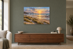Tidal Mirror — horizontal canvas in a living room, full original artwork