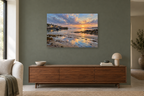 Harbour Stillness — horizontal canvas in a living room, full original artwork