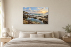 Rockpool Light — horizontal canvas in a bedroom, full original artwork