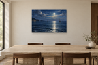Moon Over Water — horizontal canvas in a dining room, full original artwork