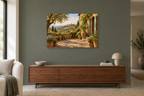 Tuscan Afternoon — horizontal canvas in a living room, full original artwork