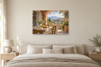 Provence Table — horizontal canvas in a bedroom, full original artwork