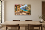 Mallorca Cove — horizontal canvas in a dining room, full original artwork
