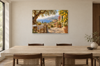 Sicilian Lemon Garden — horizontal canvas in a dining room, full original artwork