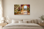 Andalusian Patio — horizontal canvas in a bedroom, full original artwork