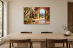 Andalusian Patio — horizontal canvas in a dining room, full original artwork