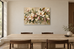 Magnolia Morning — horizontal canvas in a dining room, full original artwork