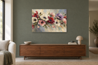 Anemone Dance — horizontal canvas in a living room, full original artwork