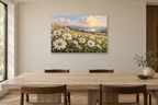 Daisy Field — horizontal canvas in a dining room, full original artwork