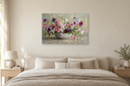 Sweet Pea Study — horizontal canvas in a bedroom, full original artwork