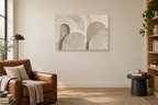 Limestone Arches — horizontal canvas in a reading corner, full original artwork
