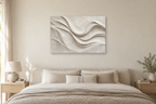 Chalk And Shadow — horizontal canvas in a bedroom, full original artwork