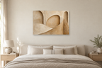 Sandstone Fold — horizontal canvas in a bedroom, full original artwork