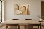 Sandstone Fold — horizontal canvas in a dining room, full original artwork