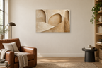 Sandstone Fold — horizontal canvas in a reading corner, full original artwork