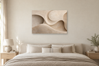 Clay Crescent — horizontal canvas in a bedroom, full original artwork