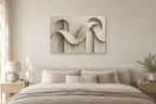 Stone Ribbon — horizontal canvas in a bedroom, full original artwork