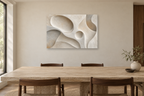 Soft Geometry — horizontal canvas in a dining room, full original artwork