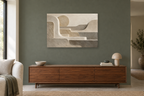 Quiet Terraces — horizontal canvas in a living room, full original artwork