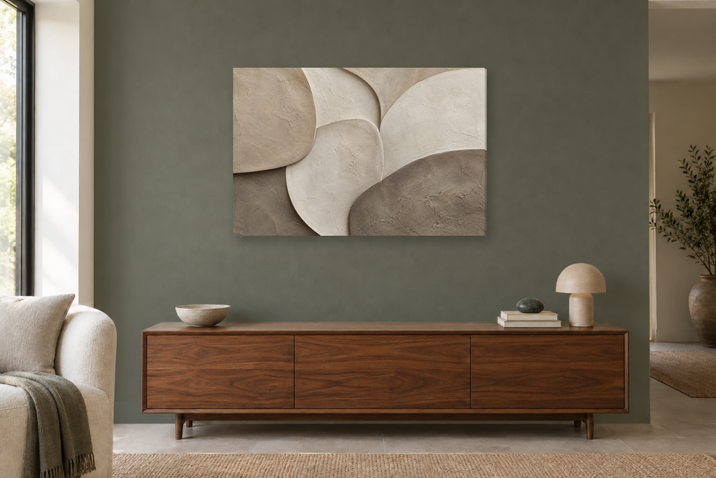 Silt And Form — horizontal canvas in a living room, full original artwork