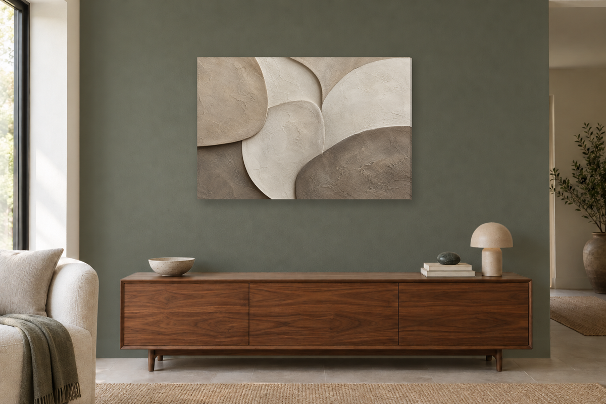 Silt And Form — horizontal canvas in a living room, full original artwork