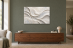 Moonstone Curves — horizontal canvas in a living room, full original artwork