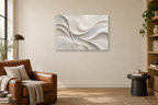 Moonstone Curves — horizontal canvas in a reading corner, full original artwork