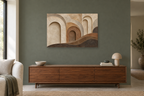 Earth Layers — horizontal canvas in a living room, full original artwork