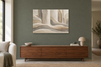 Calm Columns — horizontal canvas in a living room, full original artwork