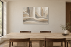 Calm Columns — horizontal canvas in a dining room, full original artwork