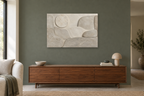 Pale Topography — horizontal canvas in a living room, full original artwork